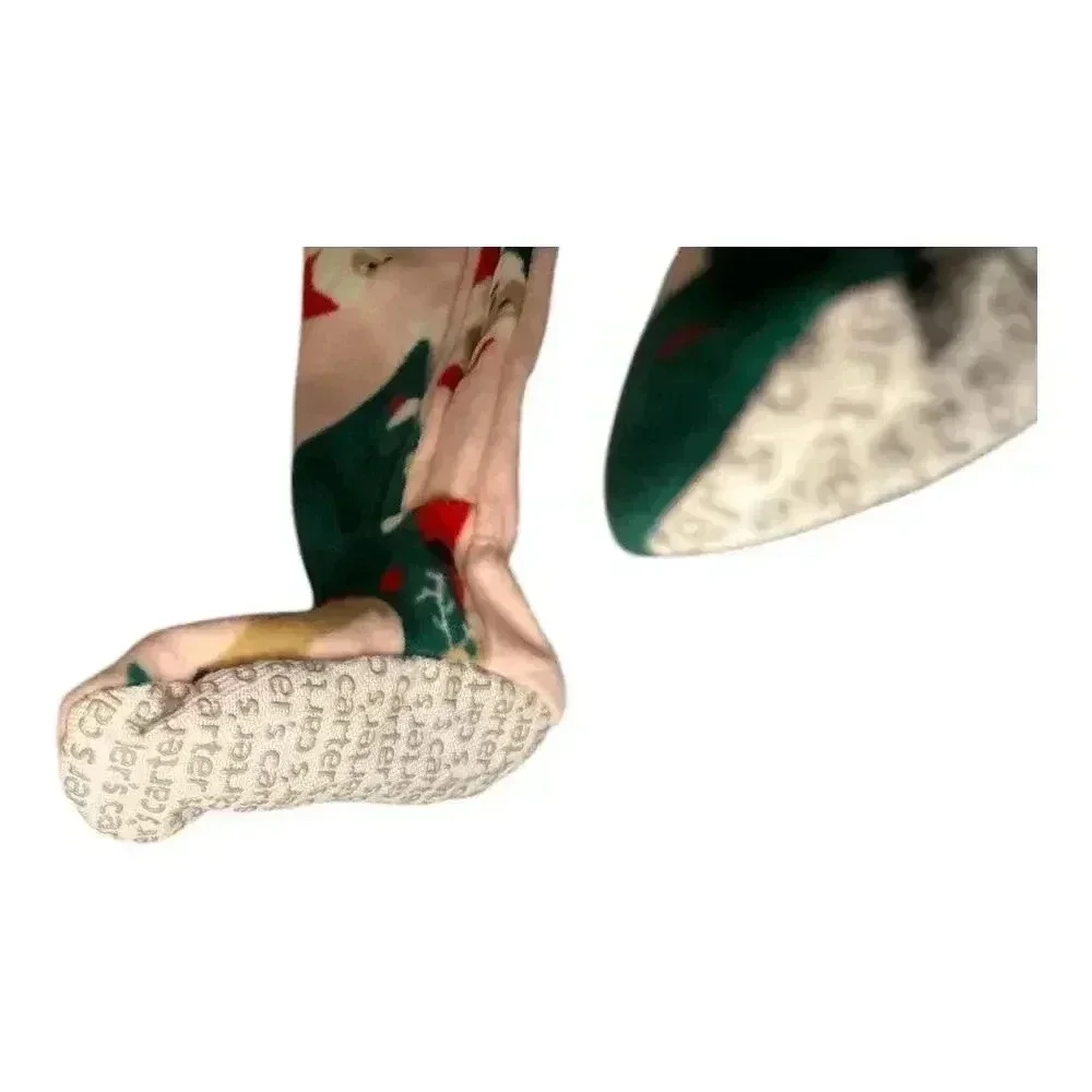 Carters Girls‎ Pink Fleece Santa Footed Sleeper, 12 Months